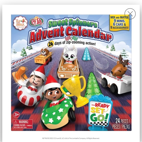 ELF ON THE SHELF ELF PETS ADVENT CALENDAR NEW 24 PCS FUN CARS CHRISTMAS GIFT NEW - Picture 5 of 14